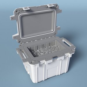 3D Rugged Outdoor Cooler Box with Ice model
