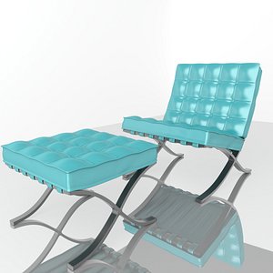 3D armchair barcelona chair