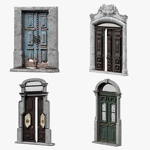 Four wooden doors of different styles