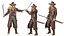 Modèle 3D réaliste du personnage de Warrior-Ellyn d'action occidentale truqué