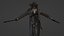 Modèle 3D réaliste du personnage de Warrior-Ellyn d'action occidentale truqué
