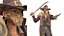 Modèle 3D réaliste du personnage de Warrior-Ellyn d'action occidentale truqué
