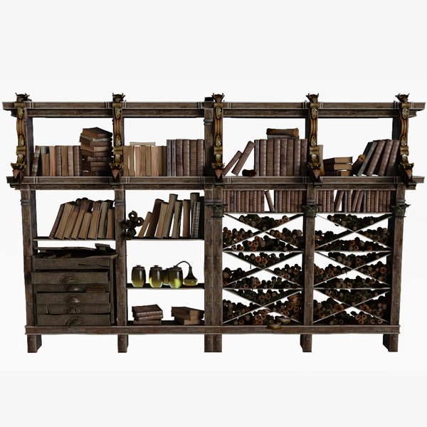 Medieval bookcase model TurboSquid 2051201