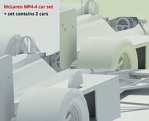 mclaren mp4-4 cars set 3d max