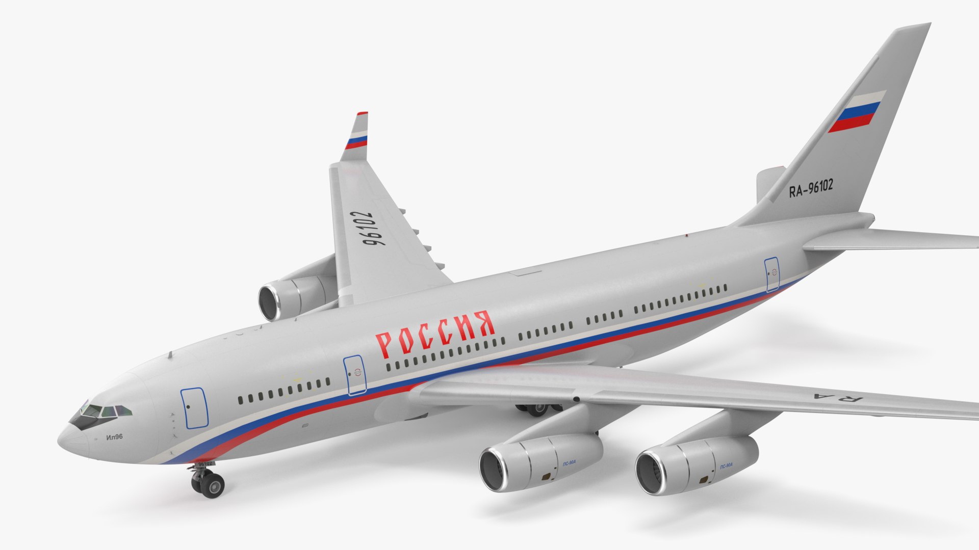 Ilyushin IL-96 Presidential Aircraft Simple Interior 3D model preview