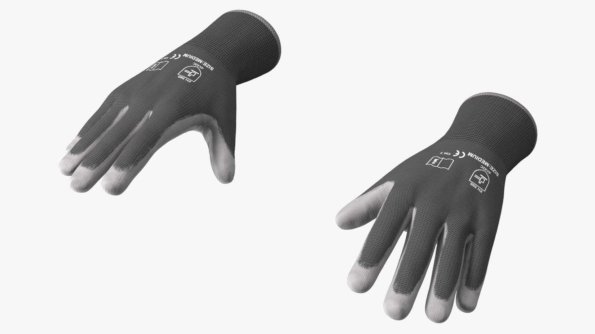 Safety Work Gloves Gray Rigged for Maya 3D model preview