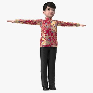中国男孩龙丝绸服装操纵模型