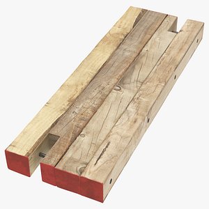 wooden crane mats 03 3D model