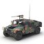 High Mobility Multipurpose Wheeled Vehicle Humvee Camo 3D Model