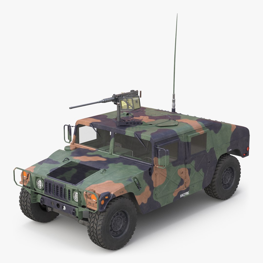 High Mobility Multipurpose Wheeled Vehicle Humvee Camo 3D Model 3D model preview
