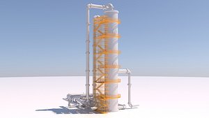 Refinery Distillation Column 3D model