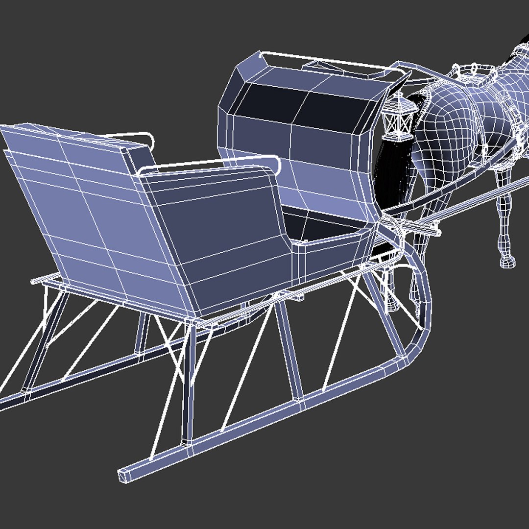 3d Horse Sled Model