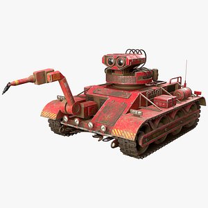 3D Robot Concept-3-Red-Dirty