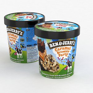 3D Ben and Jerrys Icecream Caramel Brownie Party 465ml 2022 model