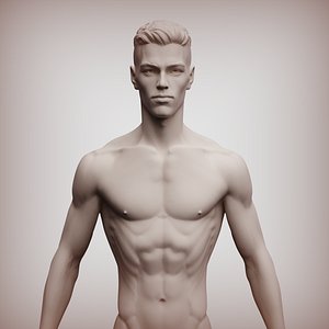 3D Skinny man sculpture model