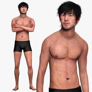 Takeshi Realistic Base Mesh Male Character Model 3D model