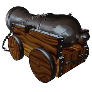 Cartoon Style Old Vessel Cannon