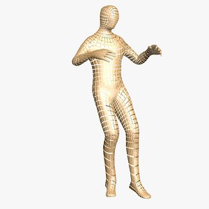 Glitched Gold Dancer Polygon Body in Motion