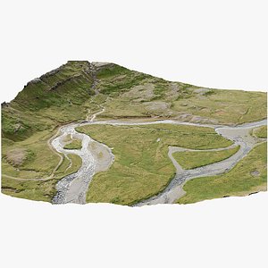 Terrain River Flatlands- 3D PBR Model model