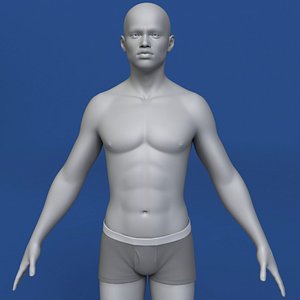 realistic african man body 3d model