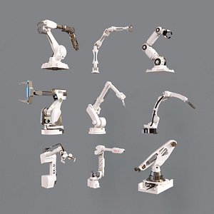 Robot Arms Collection Articulated Arm Industrial Robot Arm 3D