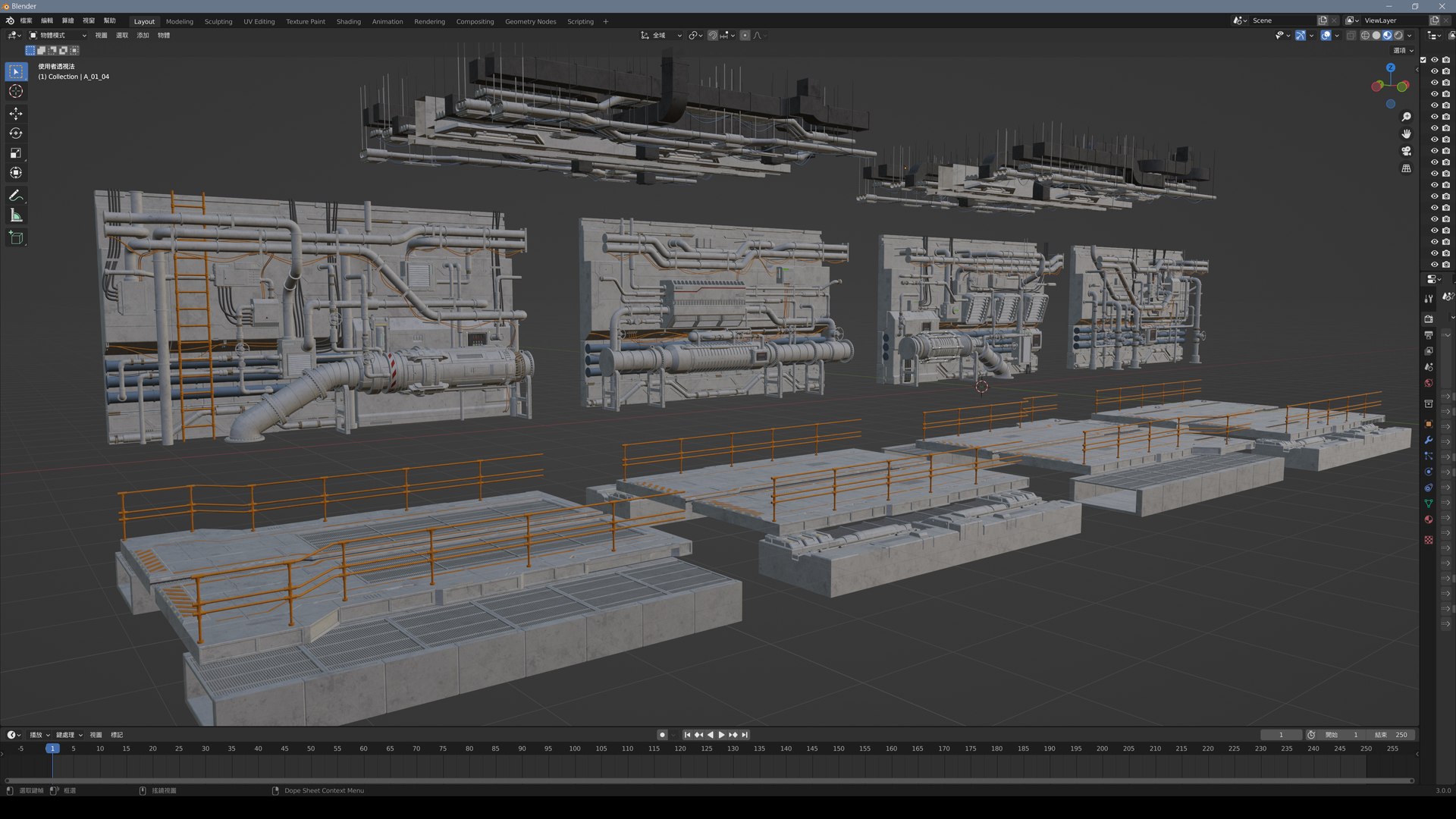 3D Sci-Fi Architecture Panels Kit Vol 05 Model - TurboSquid 2056476