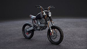 Post Apocalyptic Motorcycle 3D Model Rigged Off Road Enduro Bike