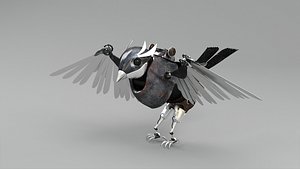 3D Mechanical bird steampunk v2 model