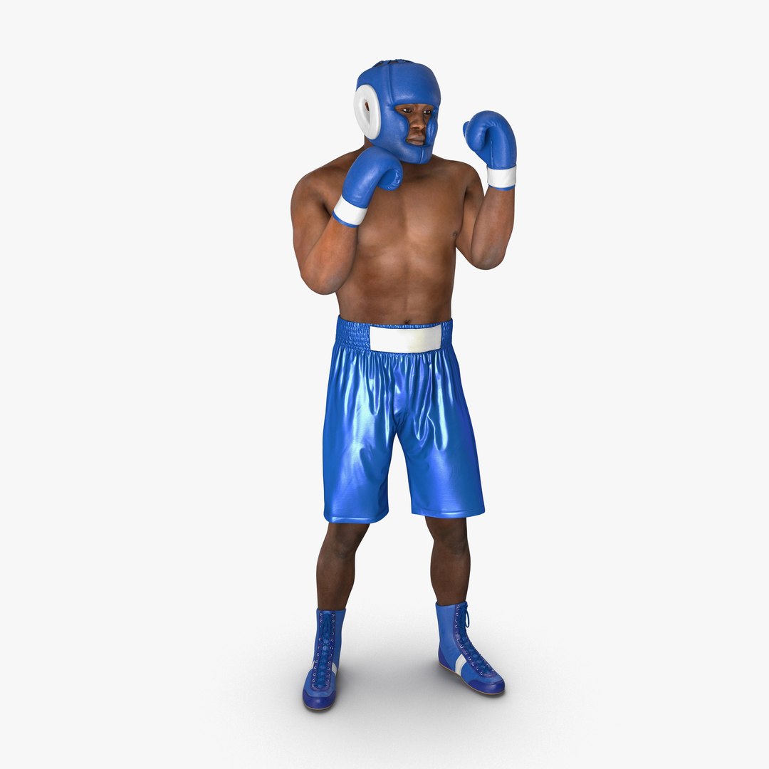African American Boxer Pose 2 3D Model 3D model preview