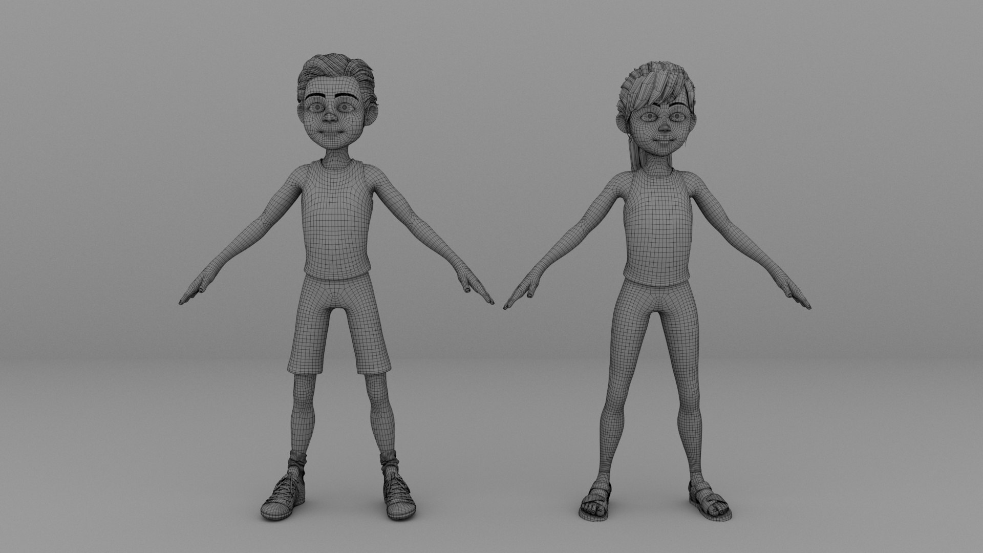 3D Boy and Girl Cartoon Character 3D - TurboSquid 1909889