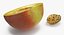 Half of Peach with Seed 3D Model