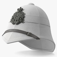Victorian Army Parade Helmet White with Regimental Badge