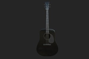 3D model guitar black