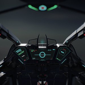 3D Cockpit Space Fighter Game Ready