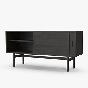Modern Wooden TV Stand Black 3D model