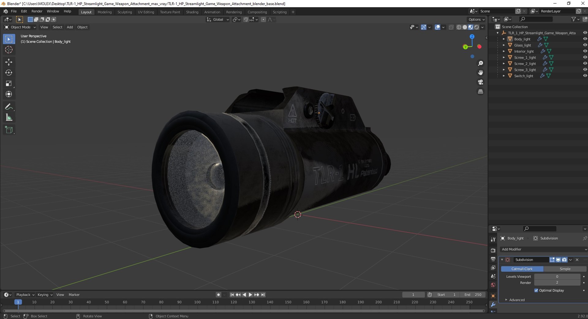 TLR-1 HP Streamlight Game Weapon Attachment 3D model https://p.turbosquid.com/ts-thumb/n2/N96k4l/QF/tlr1hpstreamlightgameweaponattachmentc4dmodel023/jpg/1695667423/1920x1080/fit_q87/164921df6671e1abfd4228286b8916051db6f5ec/tlr1hpstreamlightgameweaponattachmentc4dmodel023.jpg