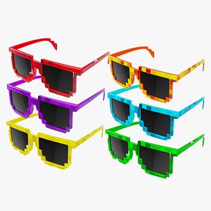 Pixel style sunglasses 3D model