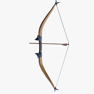 Stylized rigged Longbow with arrow