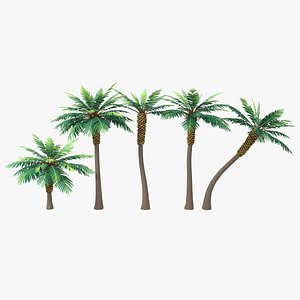 3D Cartoon Palm Trees Pack model