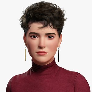 Confident Modern Look Elegant Toon 3D Woman
