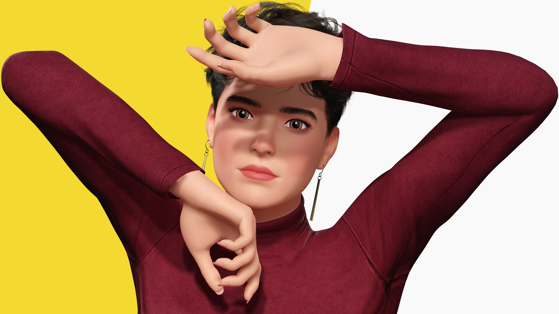 3D Confident  Modern Look Elegant Toon 3D Woman https://p.turbosquid.com/ts-thumb/n2/ZfvcFW/W1/8/png/1743173414/1920x1080/fit_q87/d5227c590d8dfce4e57befb2c20d1b38c38d3921/8.jpg