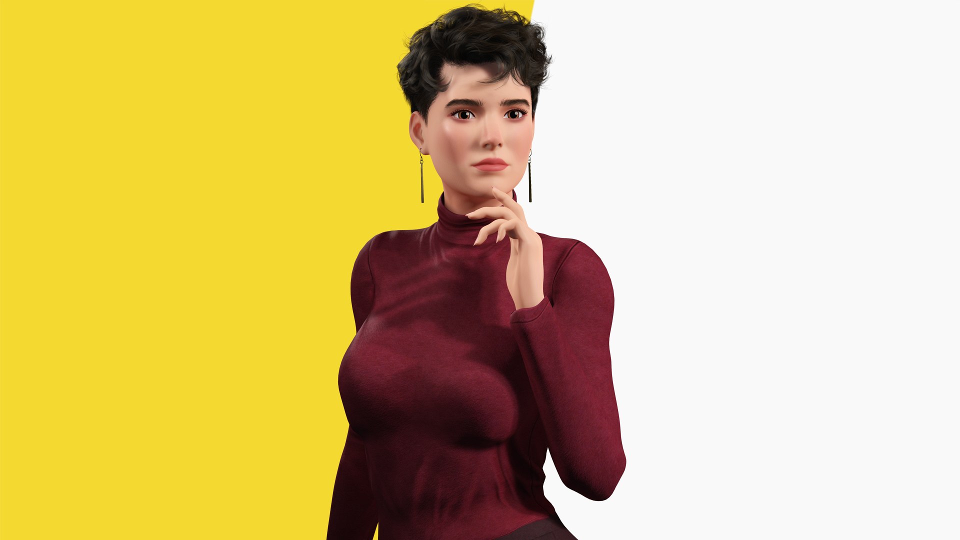 3D Confident  Modern Look Elegant Toon 3D Woman https://p.turbosquid.com/ts-thumb/n2/ZfvcFW/Wa/10/png/1743173414/1920x1080/fit_q87/e133de9ebc7fff0f0c1d3caaacef24f5ad044cb6/10.jpg