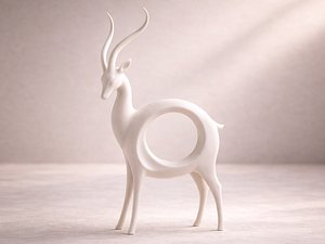 Antelope abstract sculpture - 3D Print model 3D model