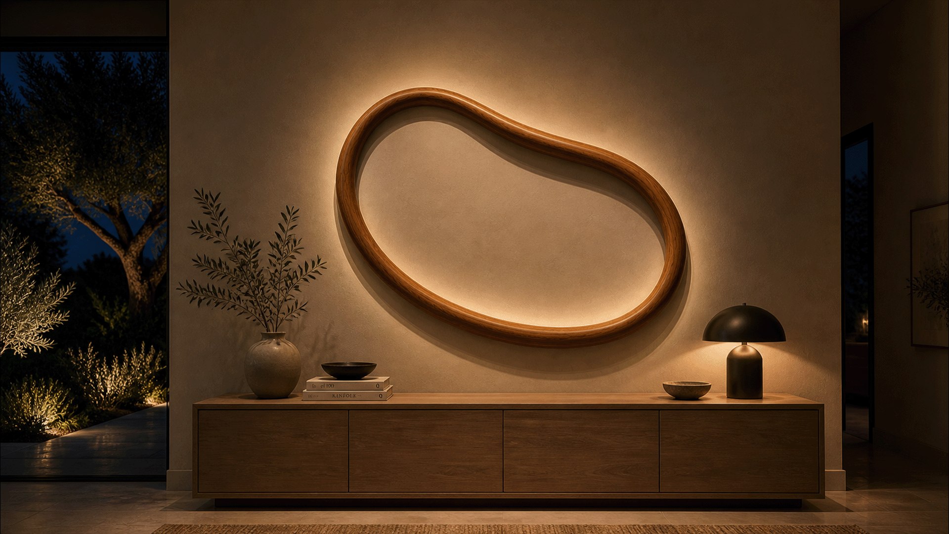 3D Organic Loop Wooden Frame - Modern Sculptural Wall Art - Luxury CNC ...