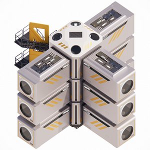 3D Sci-fi house 002 module 2