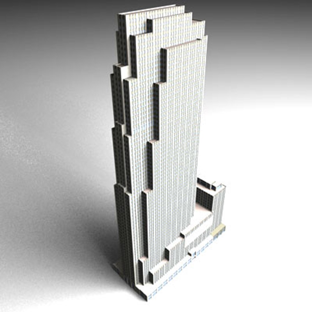 3d model of general electric building rockefeller