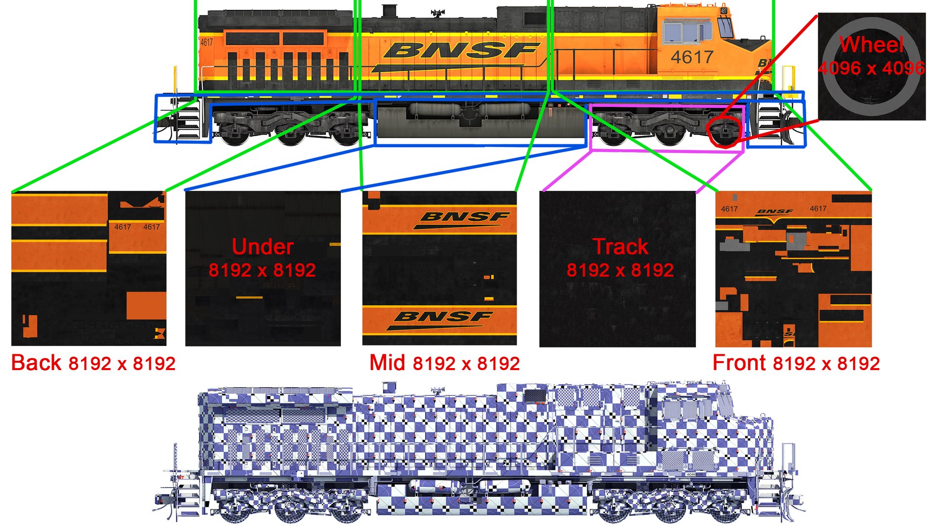 3D Ge Ac4400cw Locomotive Bnsf Model - TurboSquid 1501823