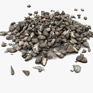 debris stone rock 3d max