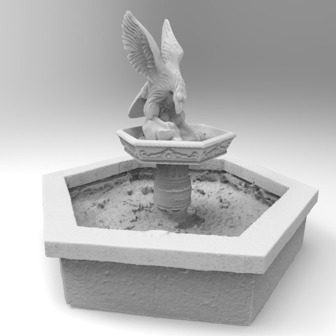 Pond Statue Water Fountain Obj