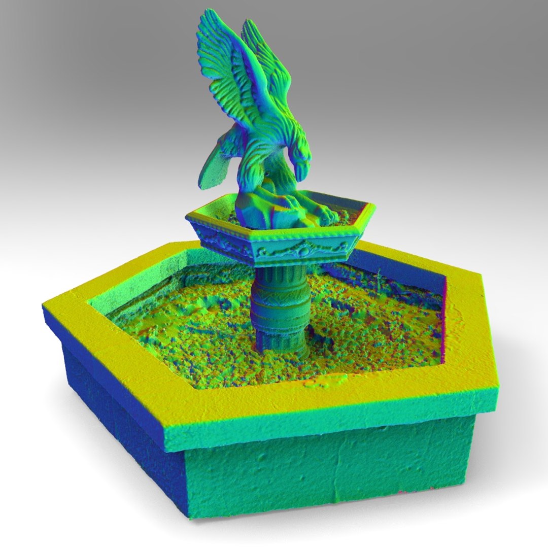 pond statue water fountain obj